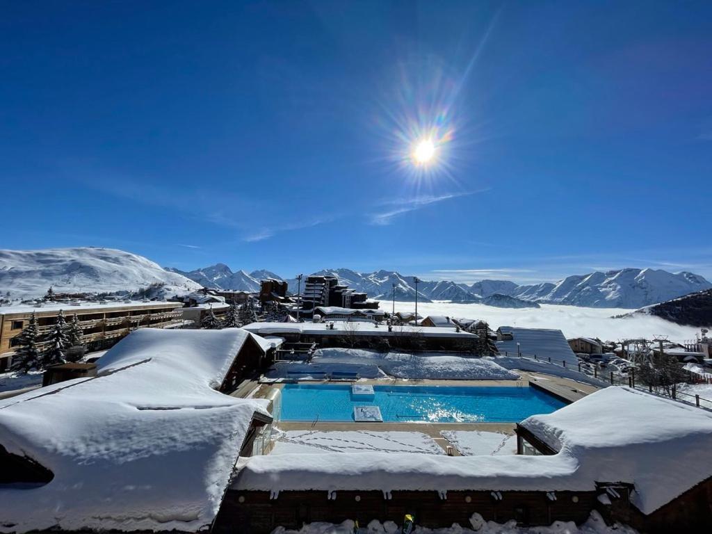 Superbe Studio Avec Vue Exceptionnelle Alpe d'Huez Buitenkant foto